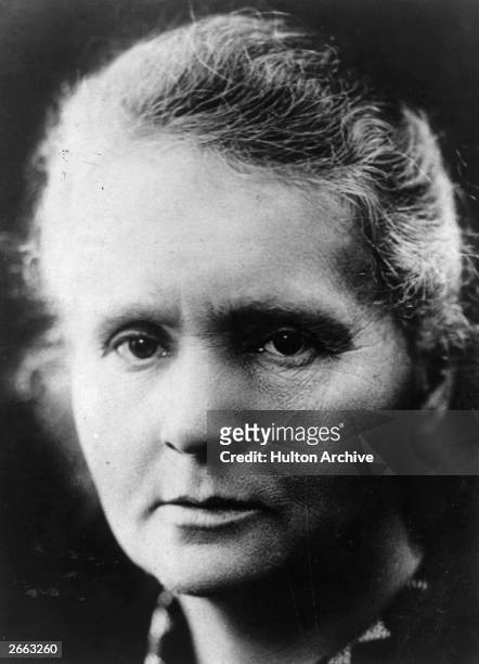 Polish-born French physicist Marie Curie, .