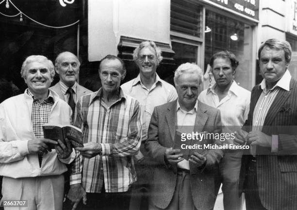 The Great Train Robbers, left to right: Buster Edwards, Tom Wisbey, Jim White, Bruce Reynolds, Roger Cordrey, Charlie Wilson and Jim Hussey, with...