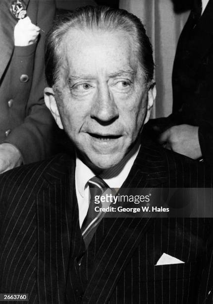 American oil magnate, millionaire and art collector J. Paul Getty attends a Foyle's literary luncheon in London.