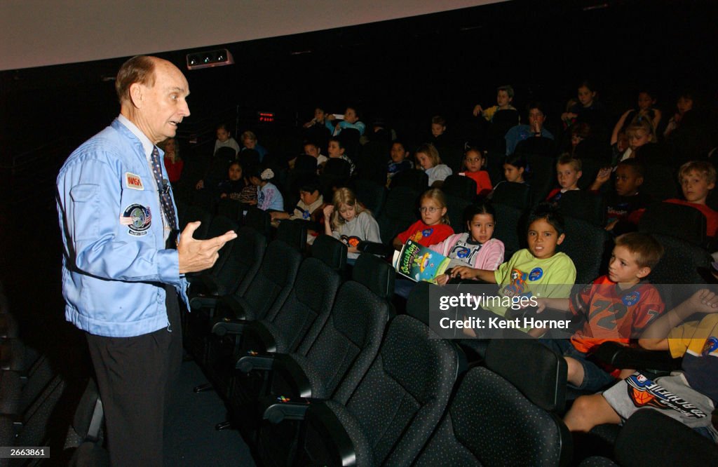 Former Utah Senator and Space Shuttle Astronaut Jake Garn reads to kids