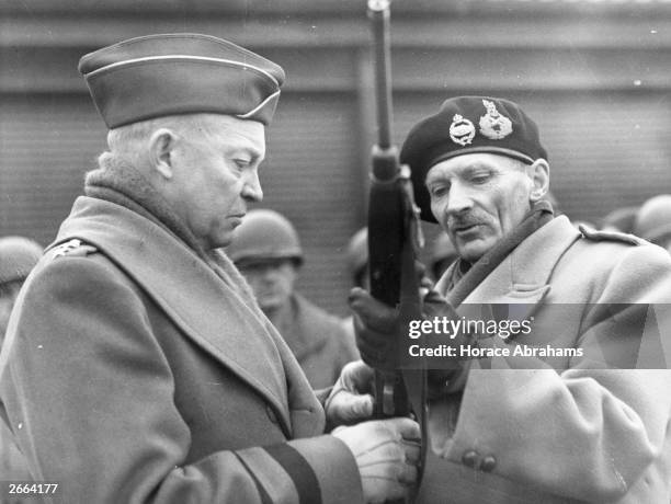 General Dwight D Eisenhower , and the English commander Bernard L Montgomery , during Allied infantry and tank manoeuvres in England. Eisenhower was...