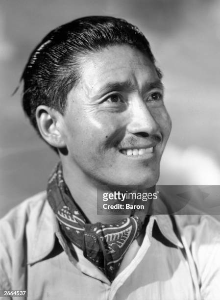 Sherpa Tensing Norkay who was, along with Edmund Hillary, the first man to climb Mount Everest, the world's highest mountain in 1953.