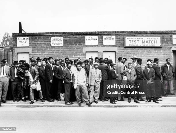 West Indian supporters outside Edgbaston cricket ground in Birmingham before the third test match versus England.