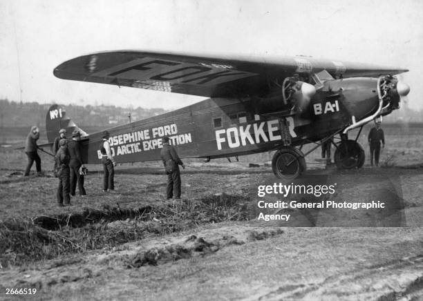 American Commander Richard Byrd's Fokker F Vlla-3m tri-motor 'Josephine Ford' , the first plane to cross the North Pole.