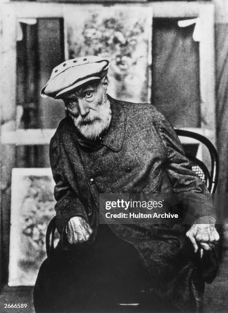 French Impressionist painter Pierre Auguste Renoir at his home Les Collettes at Cagnes, near Nice.