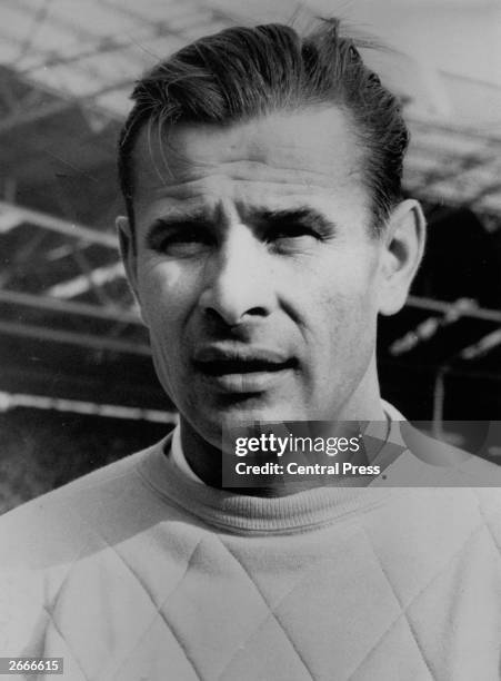 Russian goalkeeper Lev Yashin , voted 1963 European Footballer of the Year and representing his country in the World Cup in England.