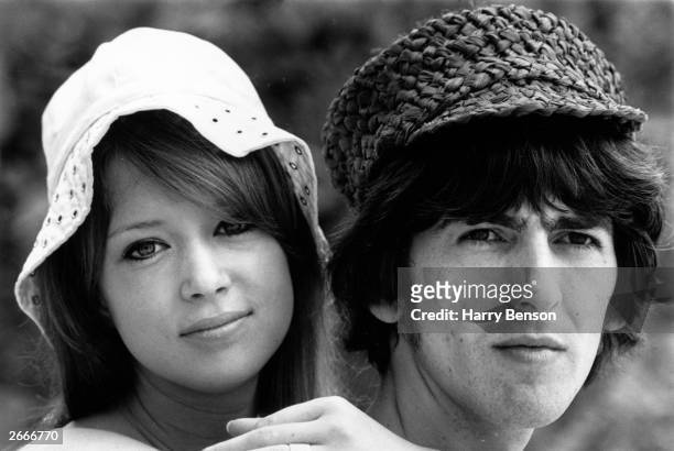 Beatle George Harrison with his wife Patti Boyd on their honeymoon in Barbados.