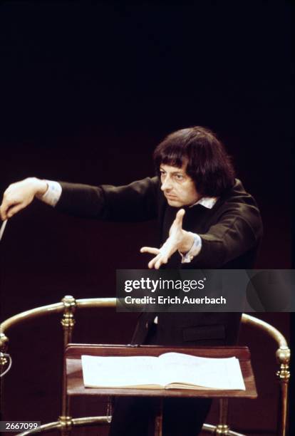 American pianist, conductor and composer Andre Previn, a conductor-in-chief of the London Symphony Orchestra and the Royal Philharmonic Orchestra.