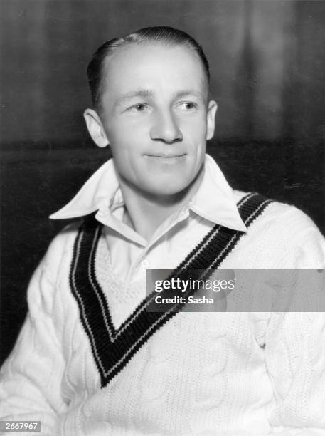 Australian cricketer Donald Bradman , the first cricketer to be knighted in 1949 for his services to cricket.