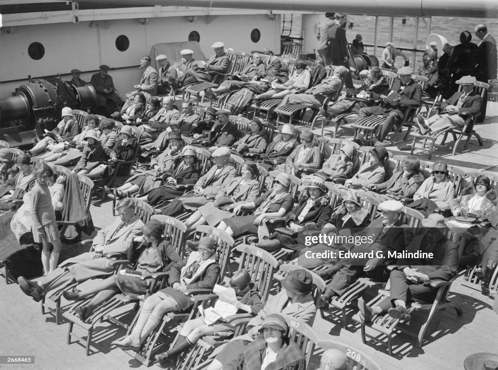 Third Class Third class passengers sunning themselves on the deck of the Canadian ...
