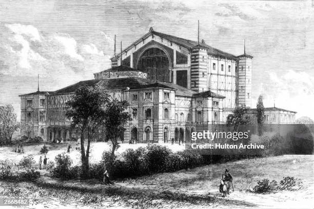 The Festspielhaus or Festival House in Bayreuth, Bavaria, shortly before it was officially opened with a performance of Richard Wagner's operatic...