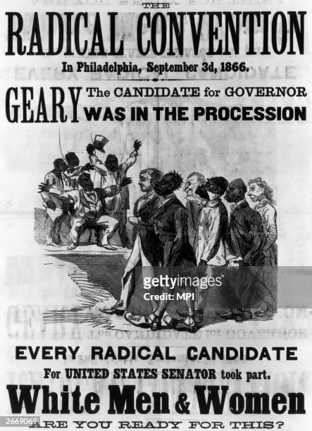 Poster attacking the radical Republican politician, John White Geary, for his support of black suffrage.