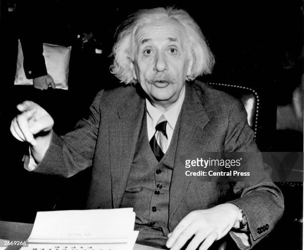 German born American physicist Albert Einstein , 1946.
