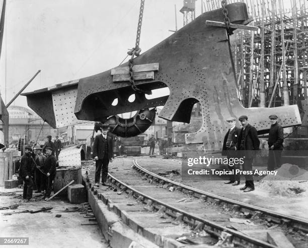 Ton section of the stern casting built for the Cunard liner Aquitania, which was constructed at the Clydebank shipyard belonging to John Brown &...