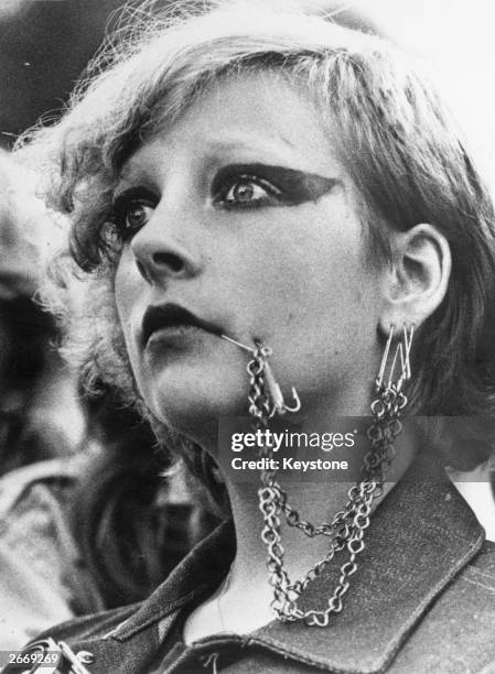 Punk rock fan attending a concert by the British band 'The Clash' in Stockholm.