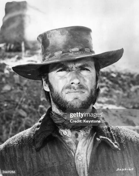 American film star and director Clint Eastwood in one of the westerns which made his name.