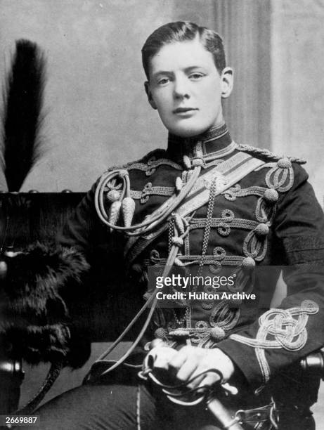 British statesman and writer Winston Leonard Spencer Churchill , in the uniform of the Fourth Queen's Own Hussars at the age of nineteen, when he...