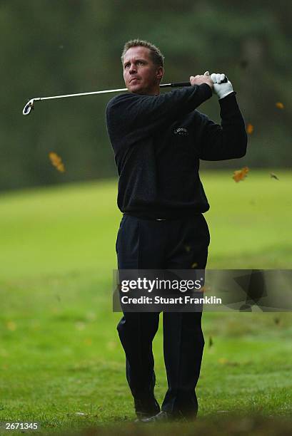 Pierre Fulke of Sweden in action during the first round of The Dutch Open held on October 9, 2003 at Hilversumsche Golf Club, in Hilversum, Holland.