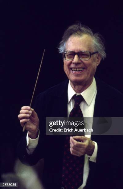 Austrian conductor Karl Bohm of the Vienna Philharmonic Orchestra, during a rehearsal.