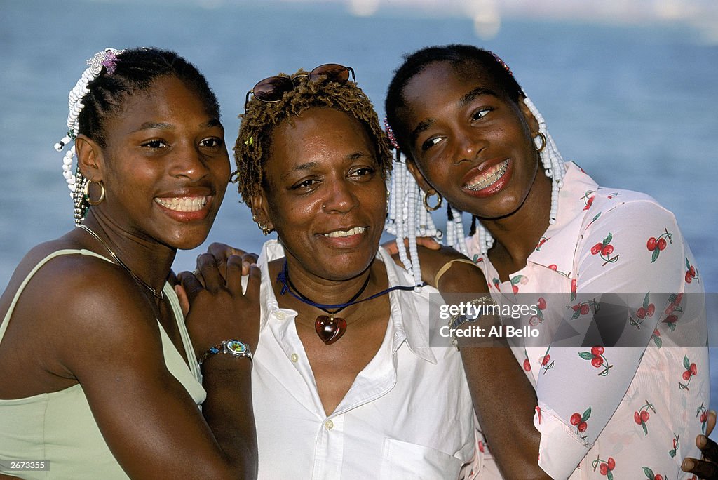 Serena, mother Oracene and Venus Williams of the USA pose for the