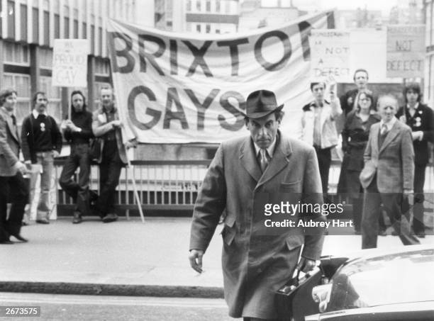 Ex leader of the Liberal party and ex MP, Jeremy Thorpe arriving at the Old Bailey where he is being tried on charges of conspiracy and incitement to...
