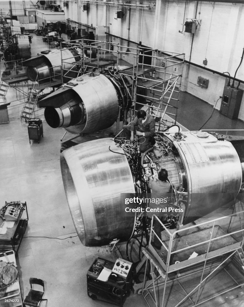 Lockheed Tri Engine In production at Rolls Royce, Derby are these 48,000lb thrust RB ...