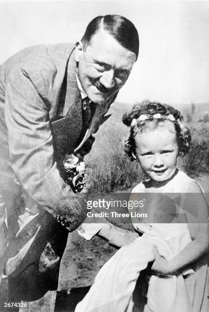 German dictator Adolf Hitler with a little girl.
