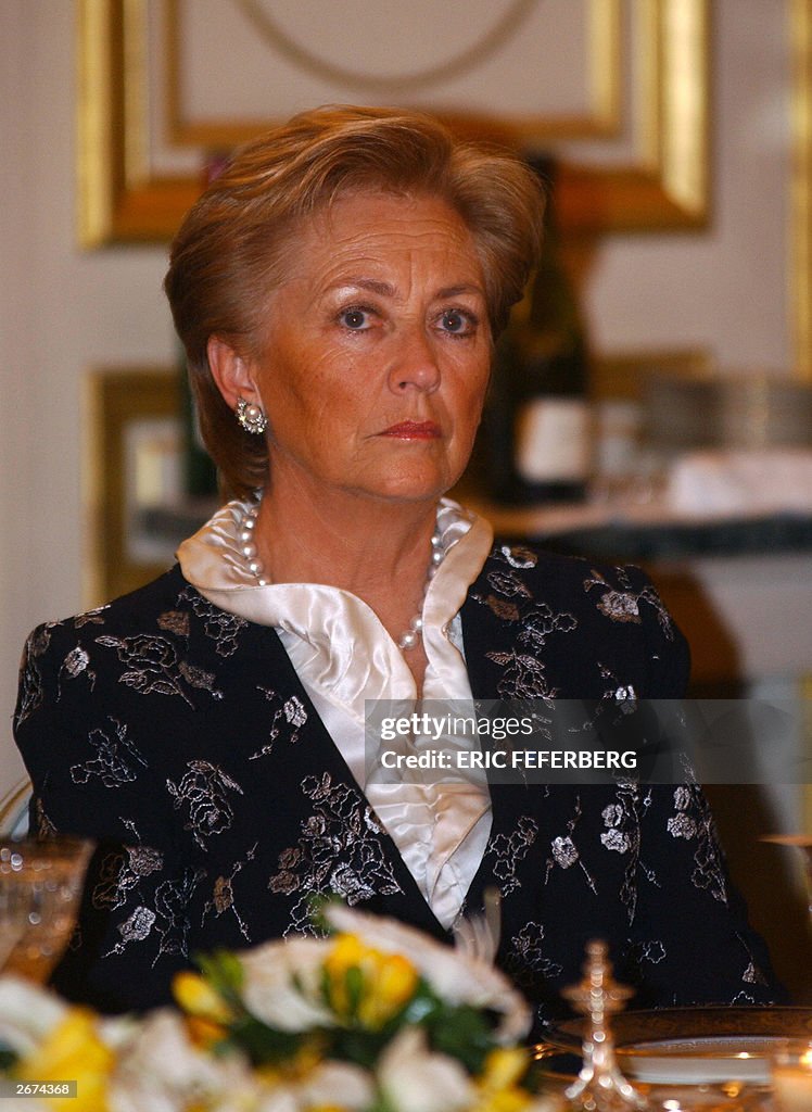 Belgium's Queen Paola poses before a din