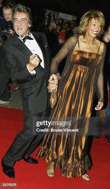 David Dickinson and wife arrive at the National Television Awards at the Royal Albert Hall on October 28, 2003 in London.