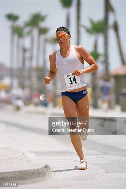 Year old Lance Armstrong competes in the Jeep Triathlon Grand Prix in May 1988 as a professional triathlete.