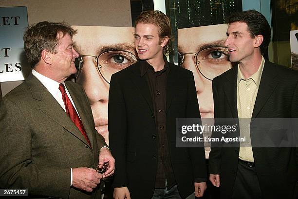 Journalist Steve Kroft, actor Hayden Christensen and director Billy Ray attend a special screening of the new film "Shattered Glass" on October 28,...