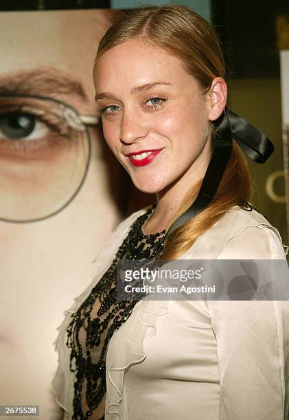 Actress Chloe Sevigny attends a special screening of the new film "Shattered Glass" on October 28, 2003 in New York City.
