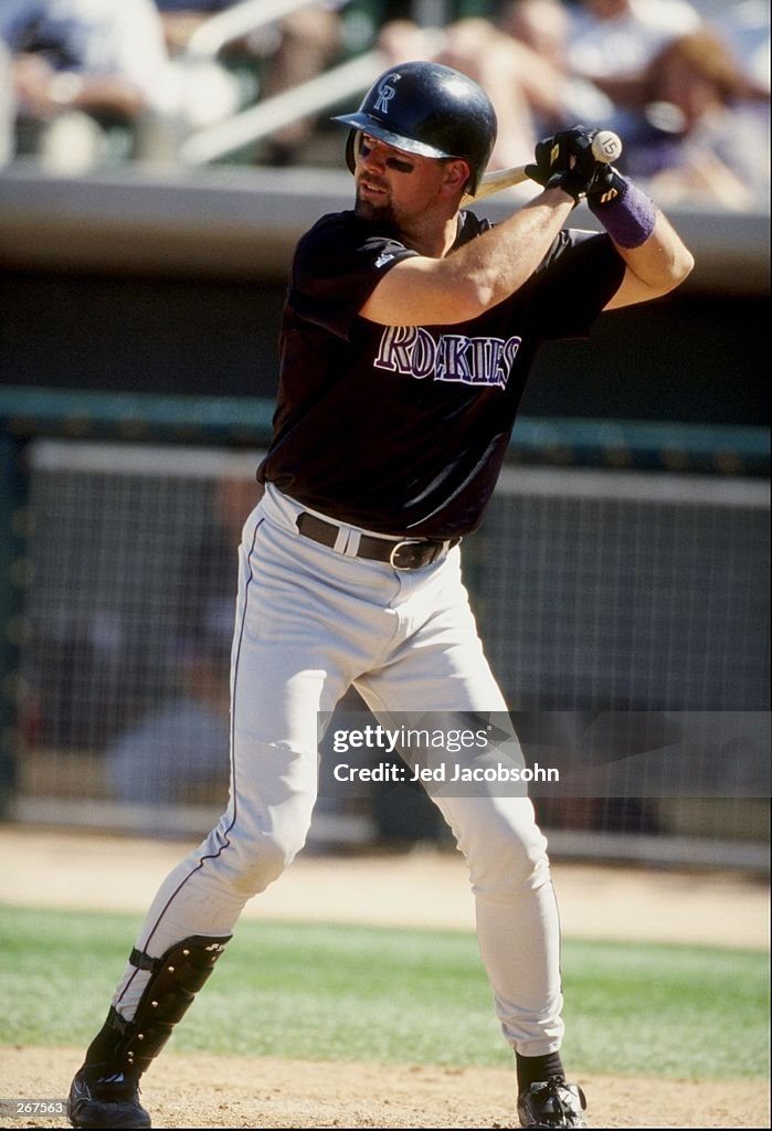 Jeff Reed Co Catcher Jeff Reed of the Colorado Rockies in action during a spring ...