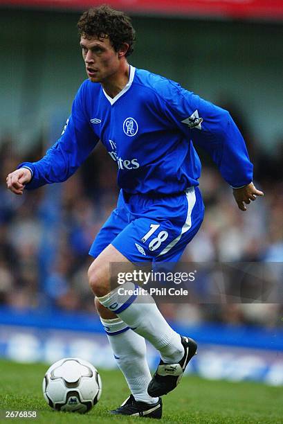 Wayne Bridge of Chelsea in action during the FA Barclaycard Premiership match between Chelsea and Manchester City at Stamford Bridge on October 25,...