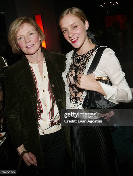 Actress Chloe Sevigny and her mother Janine attend the "Shattered Glass" screening after-party at Hue, October 28, 2003 in New York City.