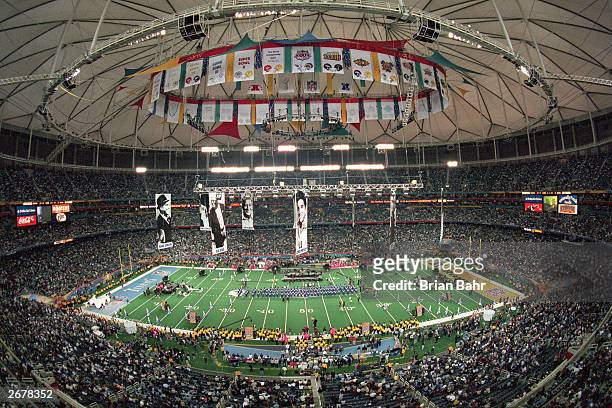 General view of the Pre-Game Show before Super Bowl XXXIV between the Tennessee Titans and the St. Louis Rams at the Georgia Dome on January 30, 2000...