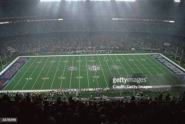 General view of the Pre-Game Show before Super Bowl XXVIII between the Dallas Cowboys and the Buffalo Bills at the Georgia Dome on January 30, 1994...