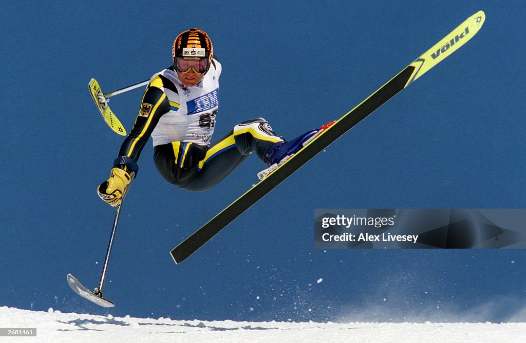 Alexander Spitz of Germany in action before he falls and breaks his leg
