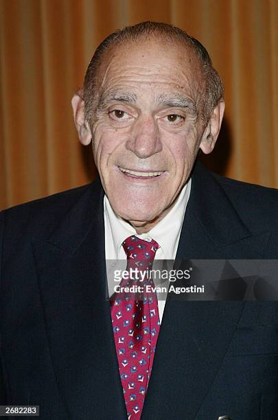 Actor Abe Vigoda attends the 63rd Annual Motion Picture Club Awards Luncheon at the Marriott Marquis October 30, 2003 in New York City.