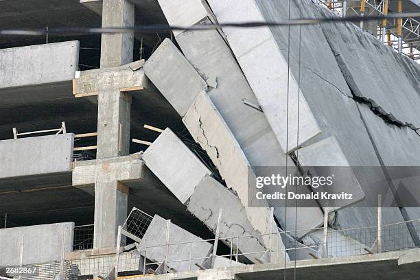 The collapsed decks of a parking garage at the Tropicana Casino and Resort are shown October 30, 2003 in Atlantic City, New Jersey. At least four...