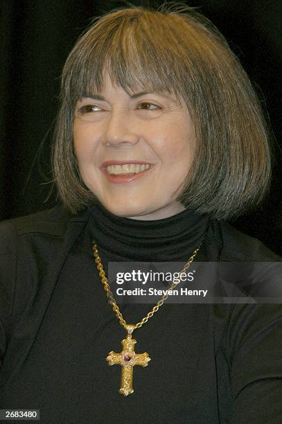Anne Rice signs copies of her new book ''Blood Canticle" at the Barnes and Noble in Astor Place October 30, 2003 in New York City.