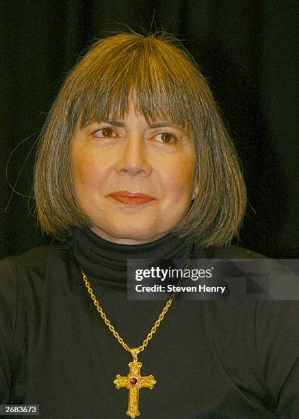 Anne Rice signs copies of her new book ''Blood Canticle" at the Barnes and Noble in Astor Place October 30, 2003 in New York City.