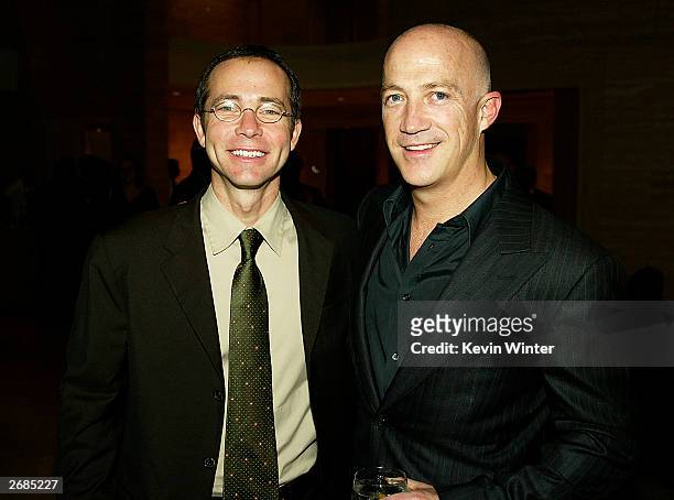 S Richard Lovett and Bryan Lourd pose at Angel Art 2003, a private fine art auction presented by Creative Arts Agency to benefit Project Angel Food...