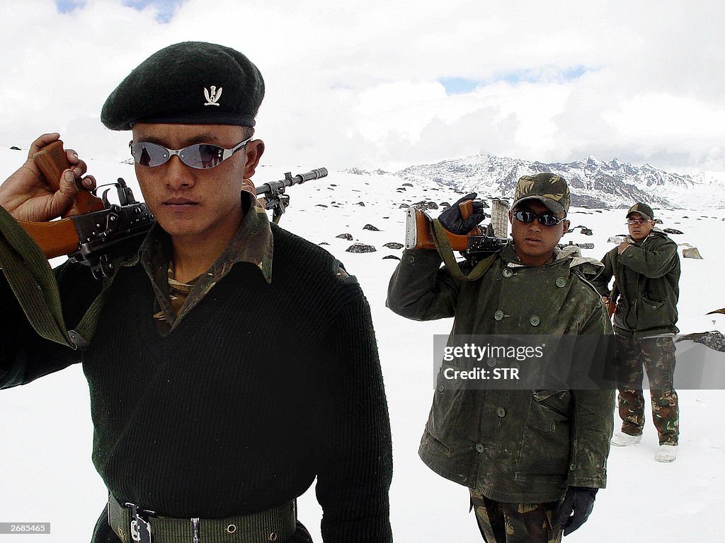 Indian Army soldiers of the Gorkha Regim