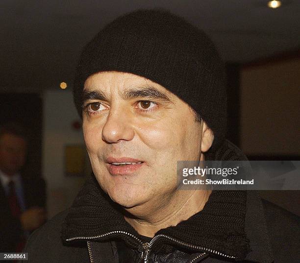 Music producer Daniel Lanois appears on "The Late Late Show" at RTE studios on October 31, 2003 in Dublin, Ireland.