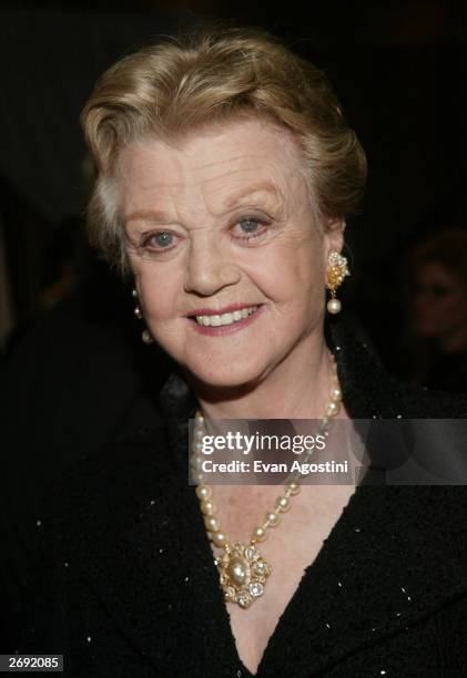 Actress Angela Lansbury attends the cocktail party for the "CBS at 75" television gala at the Hammerstein Ballroom November 2, 2003 in New York City.