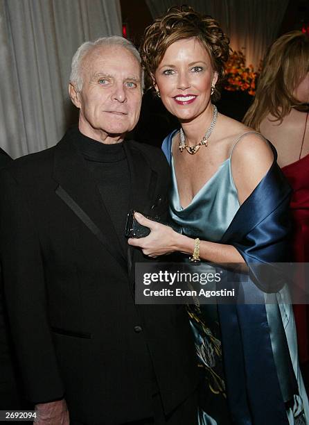 Actor Robert Conrad and wife LaVelda attend the cocktail party for the "CBS at 75" television gala at the Hammerstein Ballroom November 2, 2003 in...