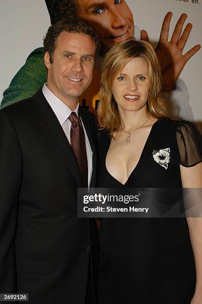 : Actor and comedian Will Ferrell and his wife Viveca Paulin attend a special screening of Elf to benefit the TJ Martell Foundation November 2, 2003...