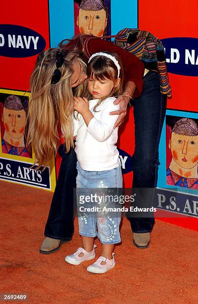 Actress Heather Thomas and her daughter India Rose arrive at P.S. Art's "Express Yourself 2003" Street Fair at 72 Market Street on November 2, 2003...