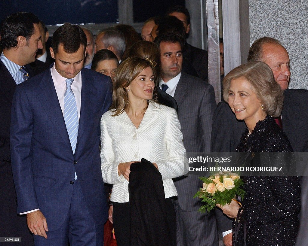 Prince Felipe of Spain (1st from L) come